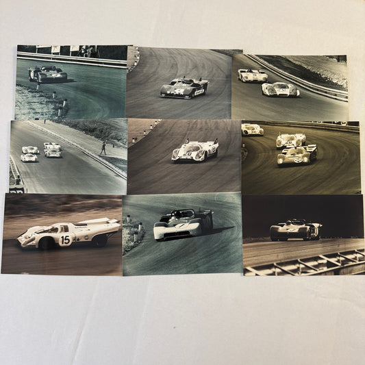 Vintage Car Racing Photo Photograph Lot 9x Porsche Alfa Romeo MODERN PRINTS