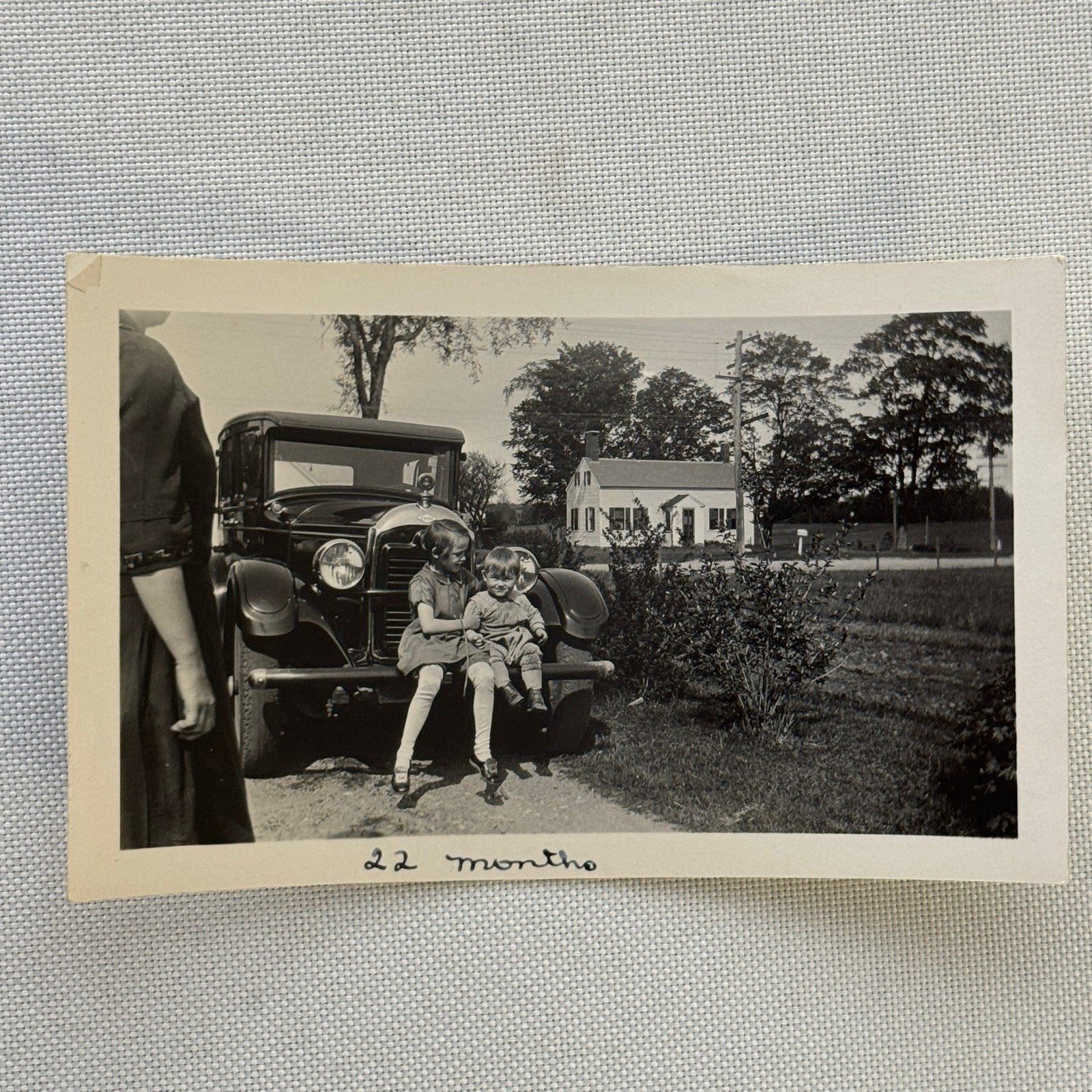 Vintage Car Photo Photograph Print Children with Automobile Snapshot