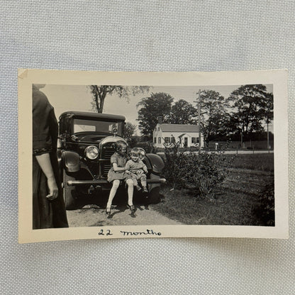 Vintage Car Photo Photograph Print Children with Automobile Snapshot