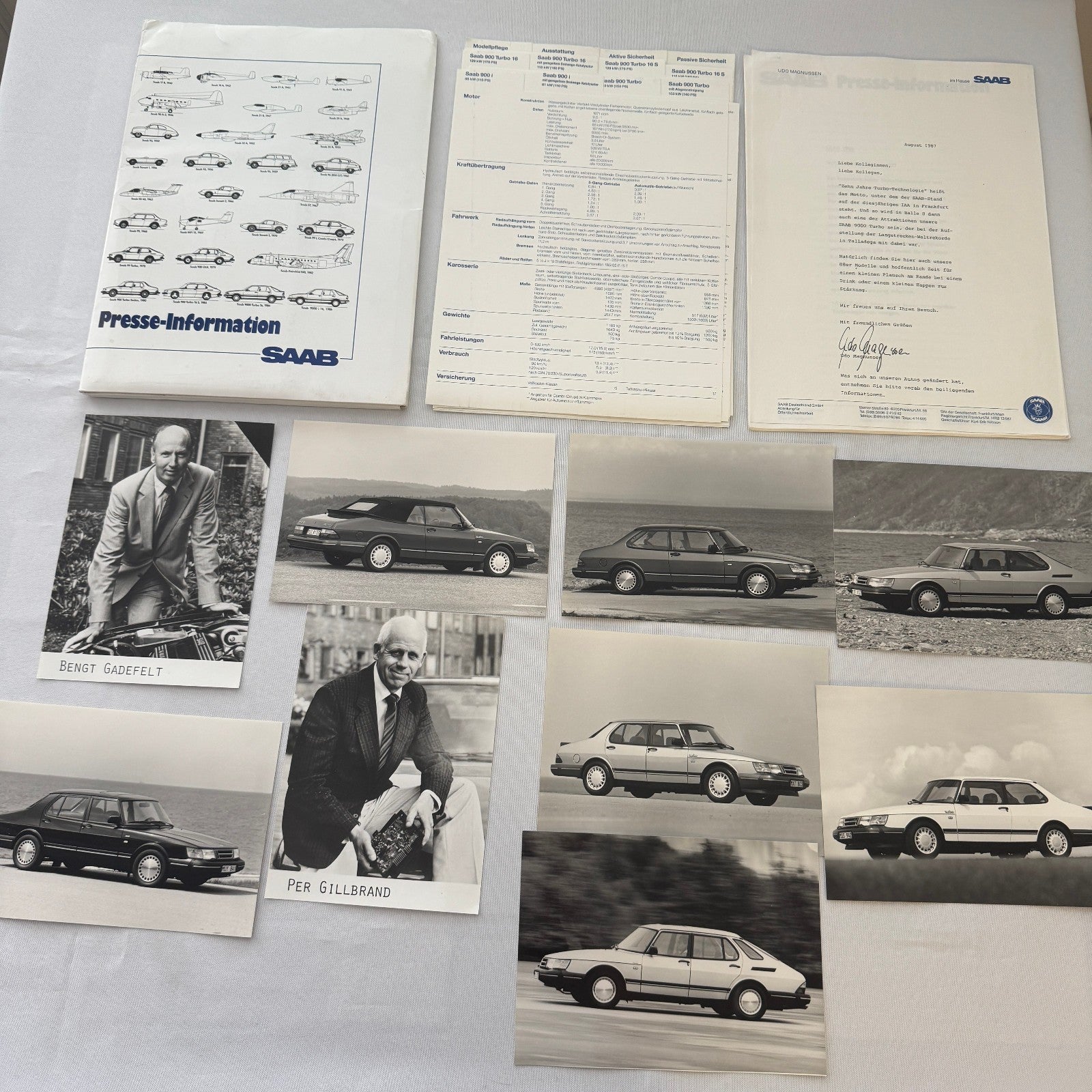 1988 Saab Press Kit Brochure Photos Saab 900 Turbo Cabriolet Convertible GERMAN
