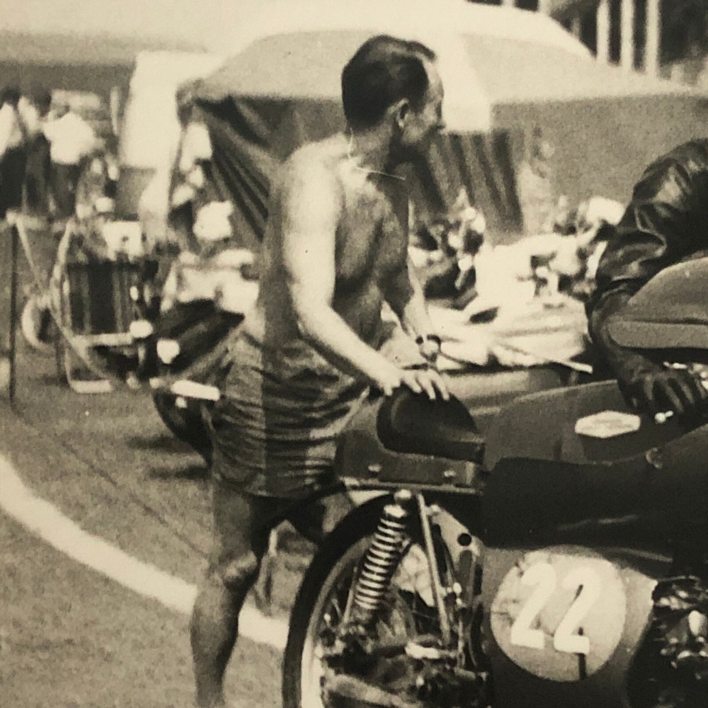 Vintage Motorcycle Racing Photo photograph Rider Janos Reisz 1971