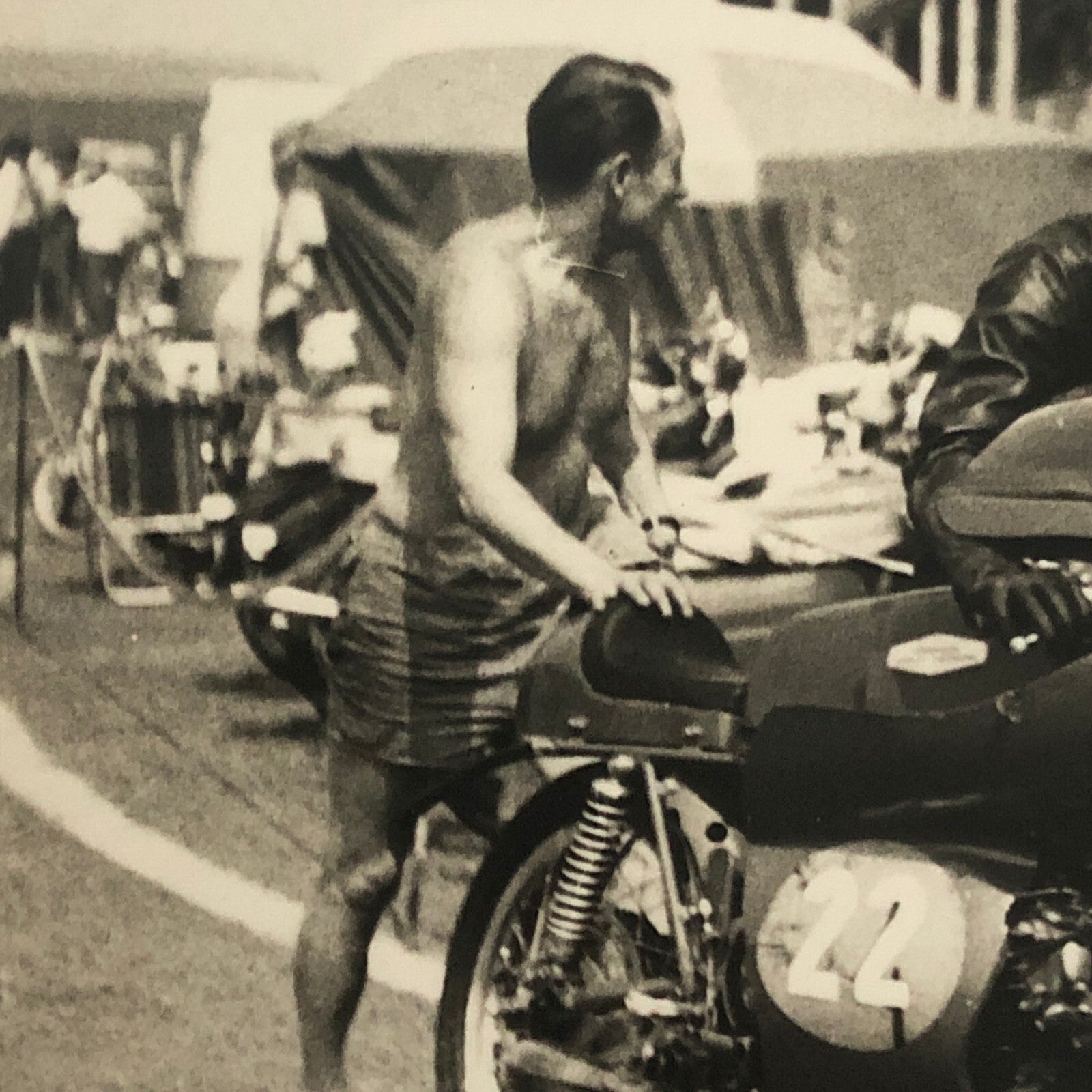 Vintage Motorcycle Racing Photo photograph Rider Janos Reisz 1971