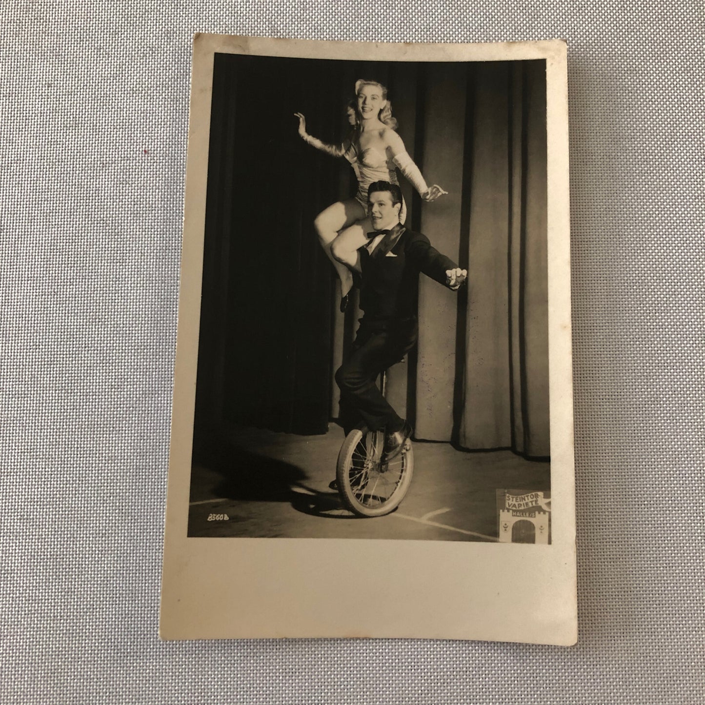 Circus Performer Balancing Act on Unicycle Photo Photograph Renellis