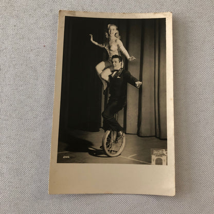 Circus Performer Balancing Act on Unicycle Photo Photograph Renellis