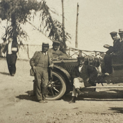 Vintage Real Photo Postcard RPPC People with Early Automobile Car Vehicle
