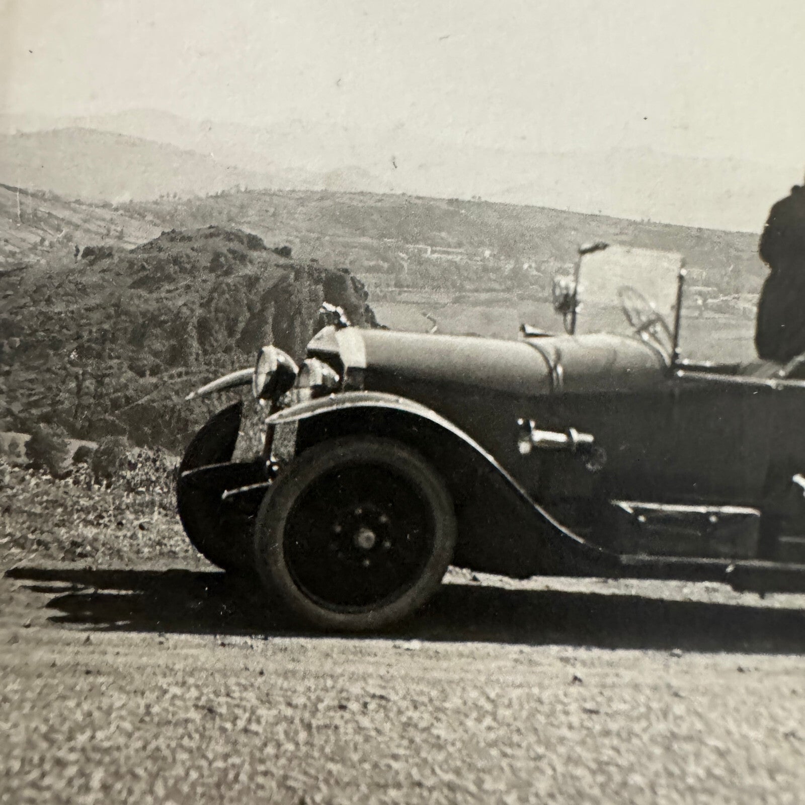 Vintage French Real Photo Postcard Post Card RPPC Automobile People Car