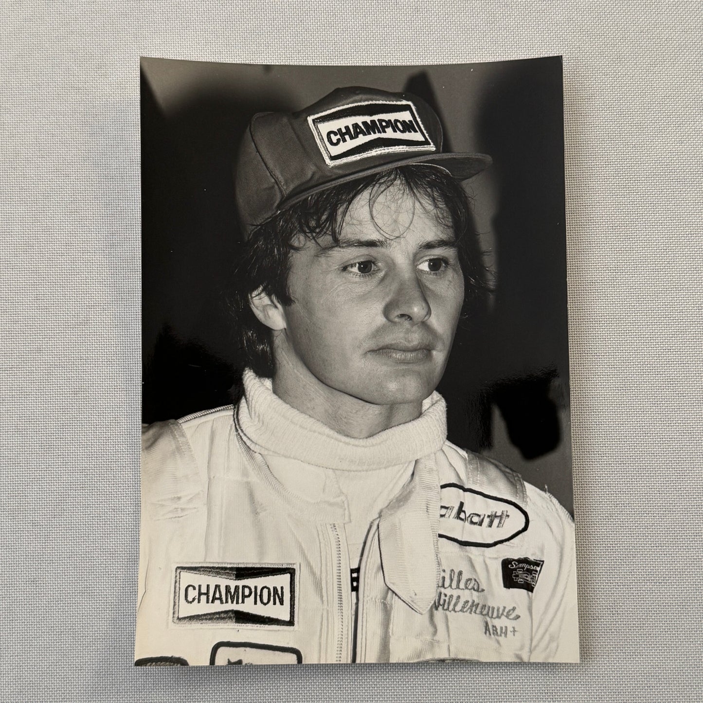 Gilles Villeneuve Racing Driver Press Photo Photograph 1981 Champion Sparkplugs