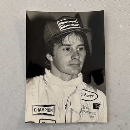 Gilles Villeneuve Racing Driver Press Photo Photograph 1981 Champion Sparkplugs