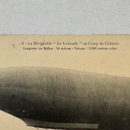 Vintage Zeppelin Airship Dirigible Postcard Post Card French Le Lebaudy