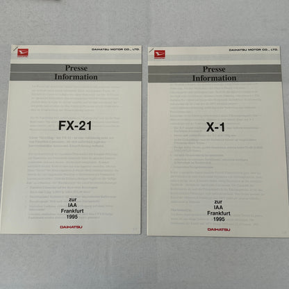 Daihatsu Car Press Kit Concept Cars Rocky Charade Feroza HiJet Delta GERMAN