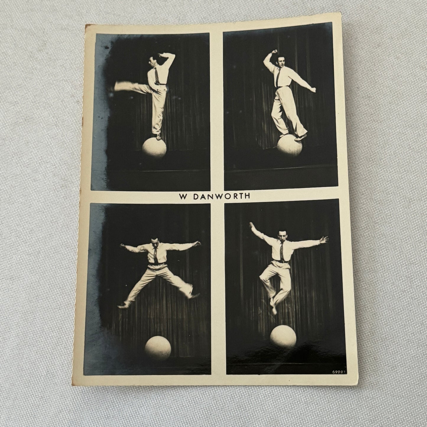 Vintage Circus Acrobat Balancing Act Photo Photograph W Danforth