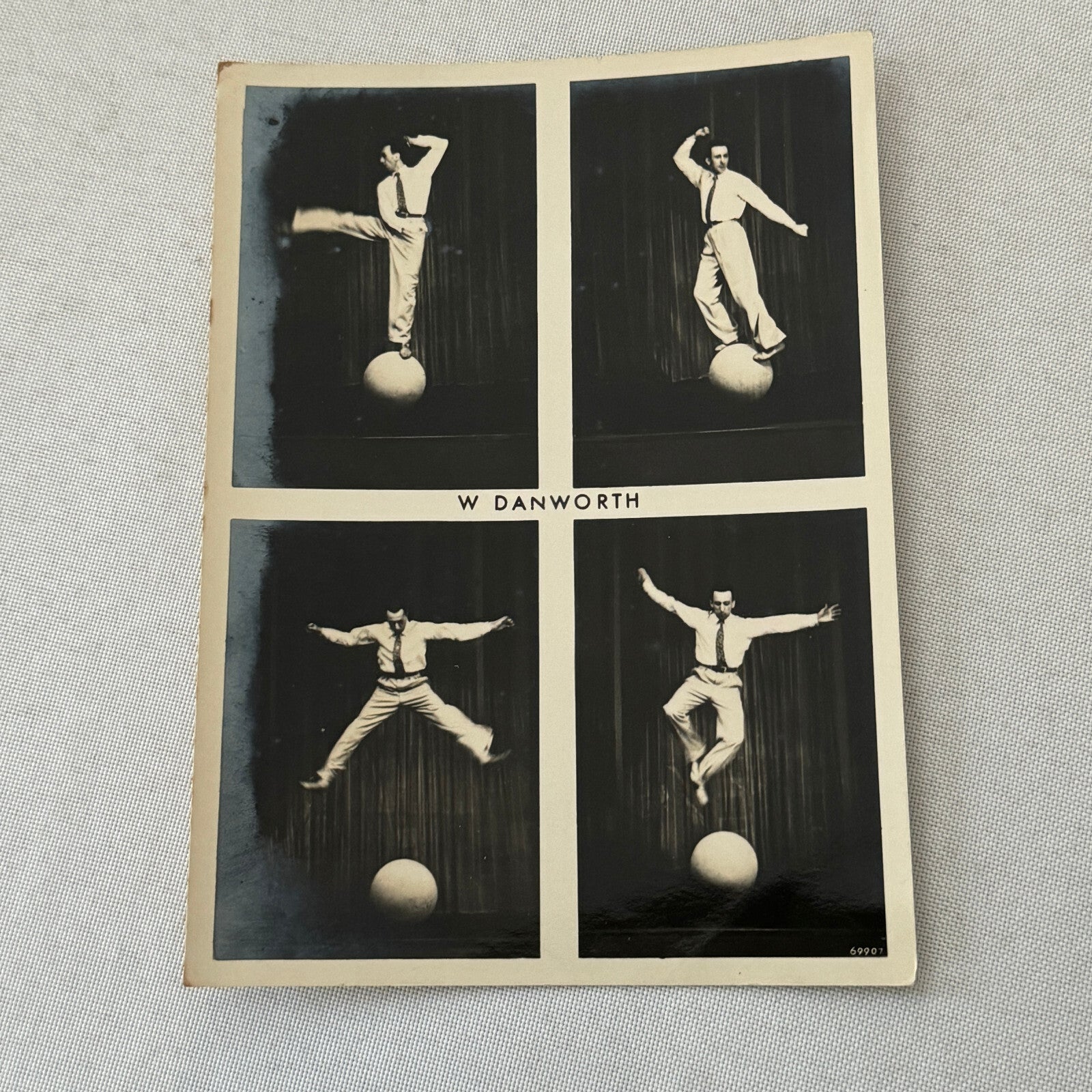 Vintage Circus Acrobat Balancing Act Photo Photograph W Danforth