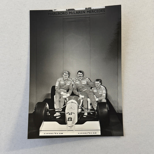 McLaren Mercedes Racing Team Photo Photograph Nigel Mansell Mika Hakkinen 1995