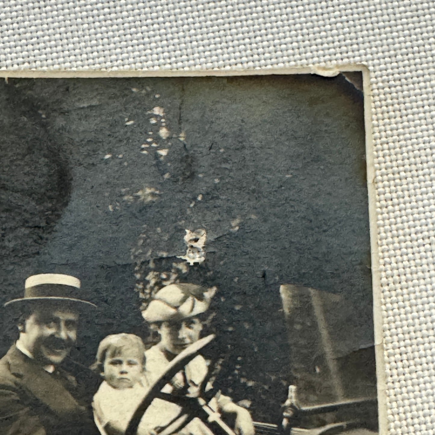 Vintage Photograph Photo Print Man and Baby in Early Automobile Car