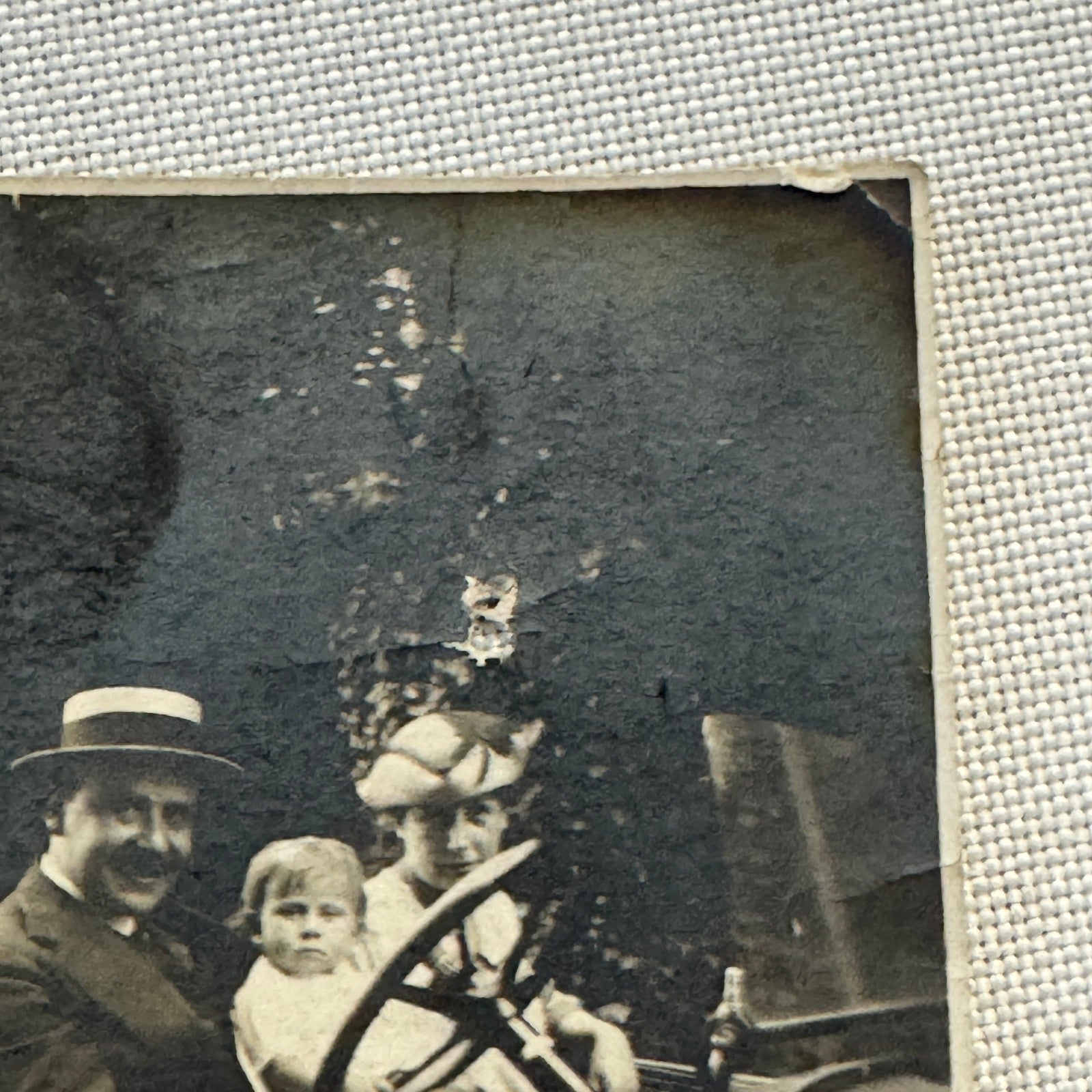 Vintage Photograph Photo Print Man and Baby in Early Automobile Car