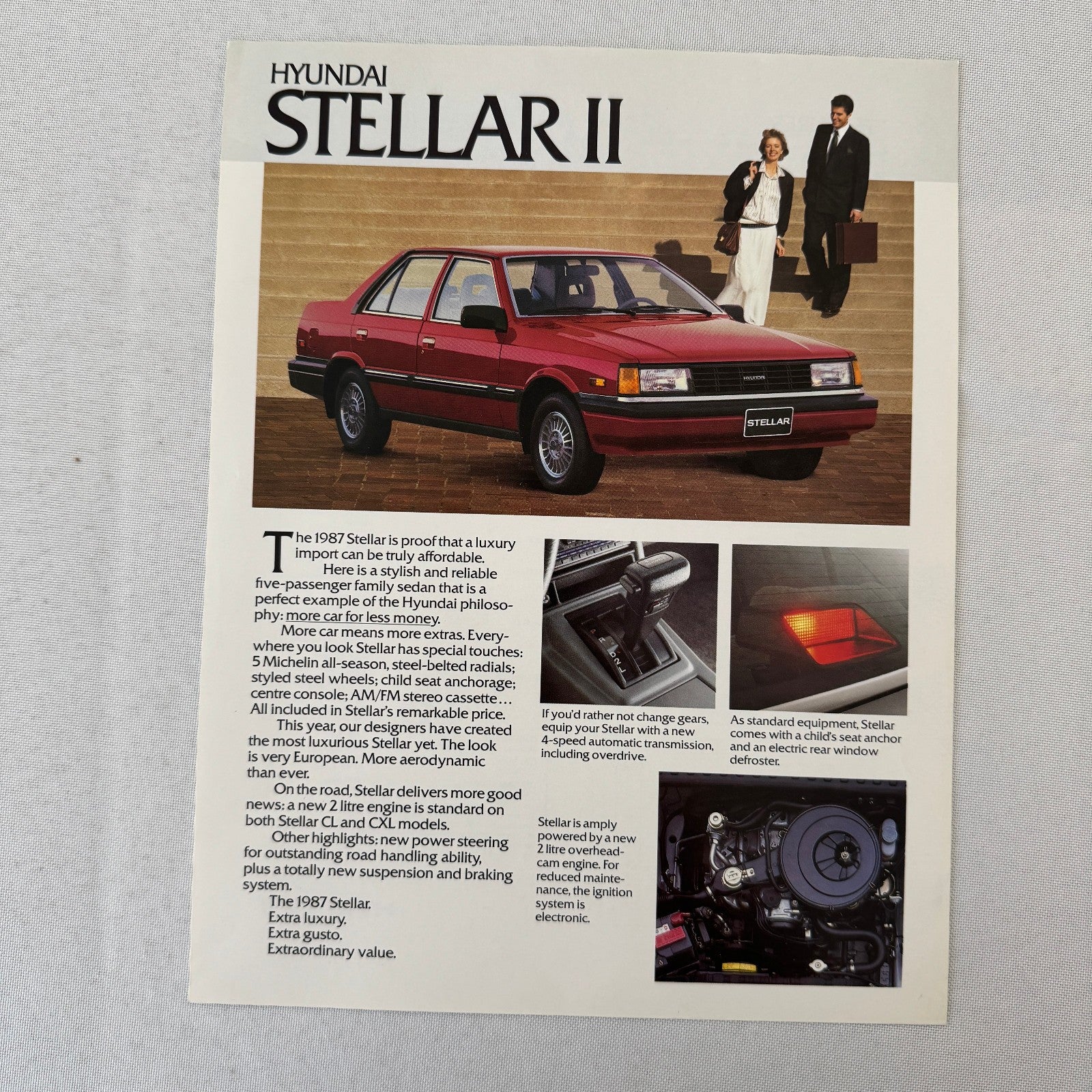 Vintage Stellar II Car Sales Sheet Brochure Canadian Market