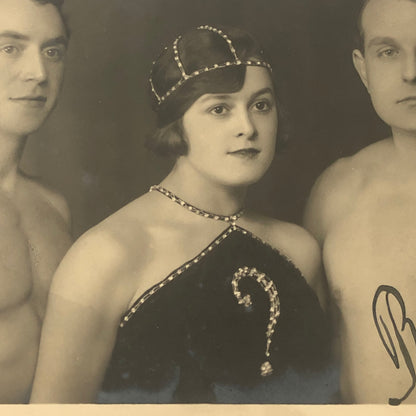 Vintage Circus RPPC Rinaldos Trio Aerial Acrobats Real Photo Postcard