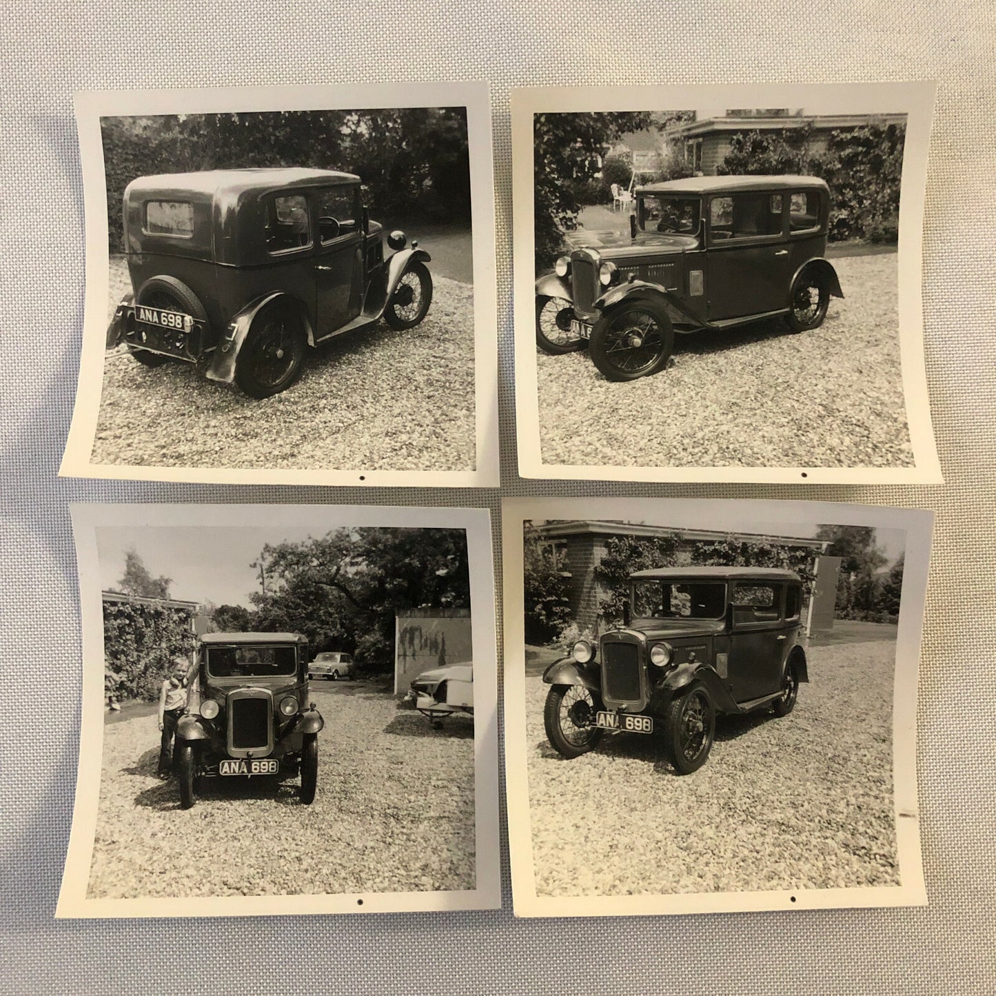 Vintage 1933 Austin Y Saloon Car Photo Photograph Print Lot of 4