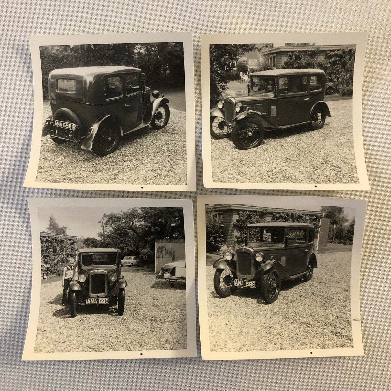 Vintage 1933 Austin Y Saloon Car Photo Photograph Print Lot of 4