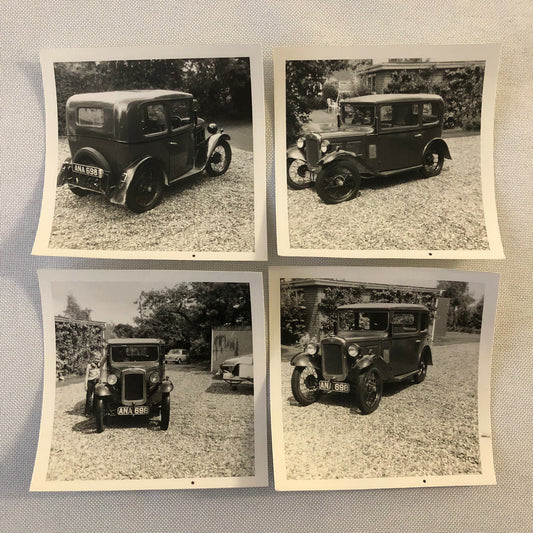 Vintage 1933 Austin Y Saloon Car Photo Photograph Print Lot of 4