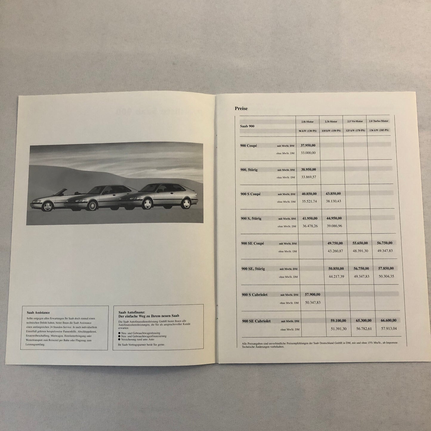 1996 Saab Car Press Kit 9000 900 Convertible Turbo GERMAN Market