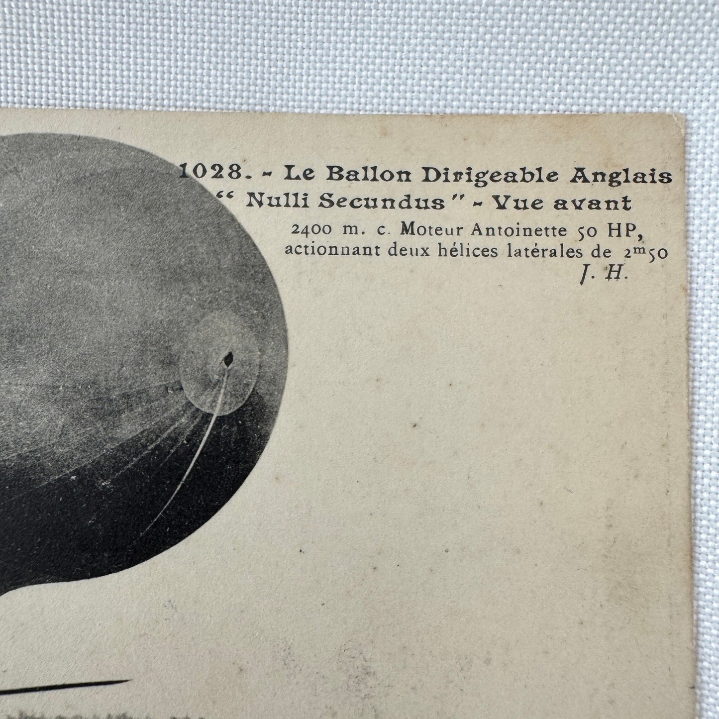 Vintage Zeppelin Airship Dirigible Postcard Post Card French Nulli Secundus