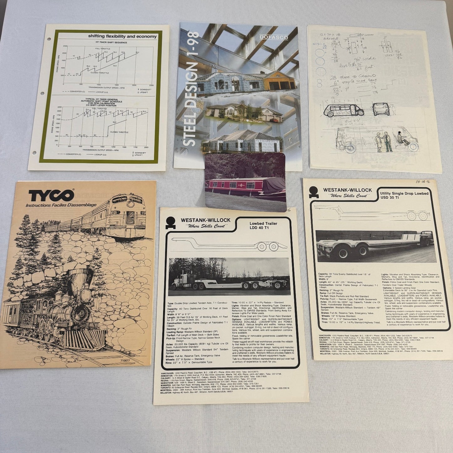 Vintage Equipment Brochure Lot Farm Construction Trailer Tractor Caterpillar