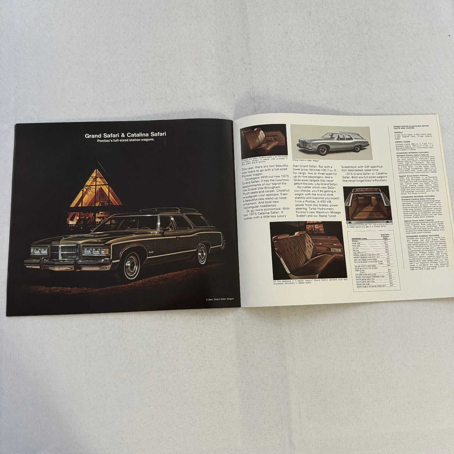 1975 Pontiac Car Sales Brochure Catalog Firebird Grand Am LeMans Grand Ville +