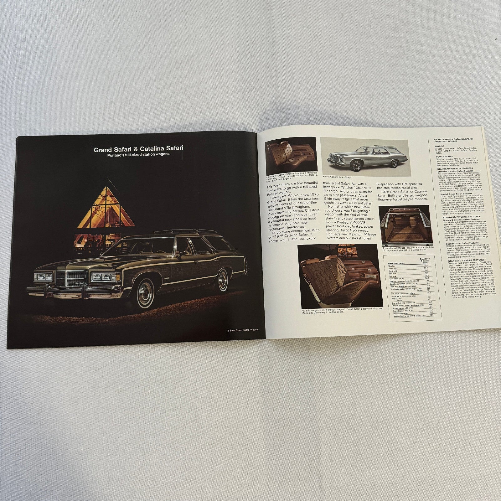 1975 Pontiac Car Sales Brochure Catalog Firebird Grand Am LeMans Grand Ville +