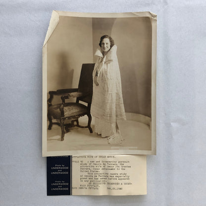 Press Photo Photograph Wife of Cuban Envoy Ambassador Cuba 1932