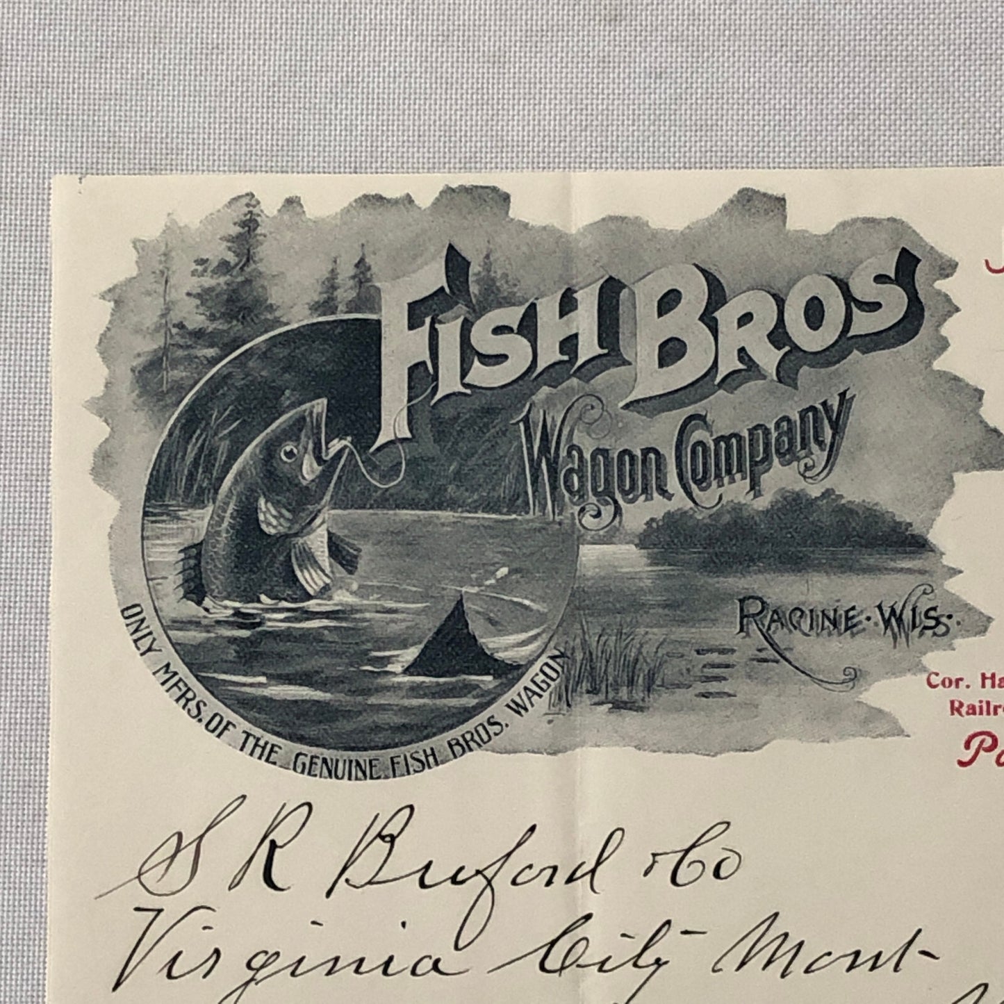 1899 Fish Brothers Wagon Company Advertising Letterhead Letter Document