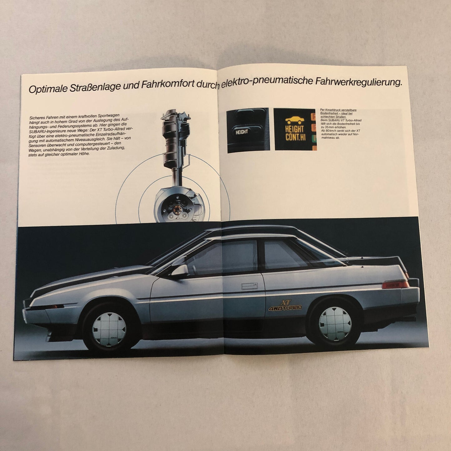 Subaru XT Turbo Car Sales Brochure Catalog Advertising German Text
