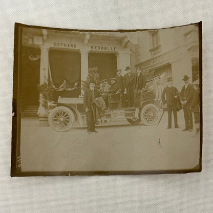 Vintage Photograph Photo Men with Antique Car Early Automobile