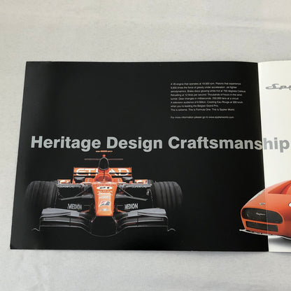 Spyker Car Sales Brochure Catalog C8 Spyder C8 Laviolette C12 Zagato F8 VII +