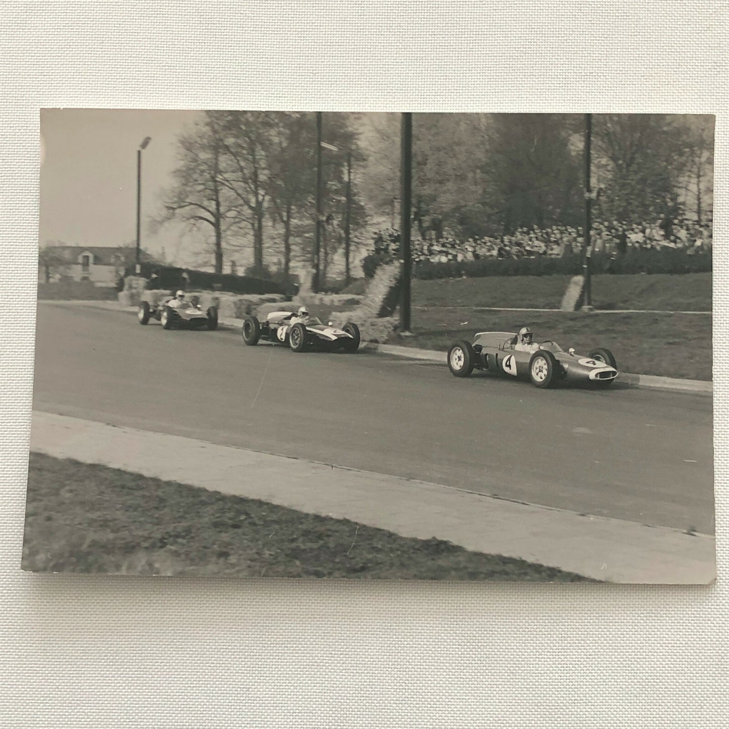 Vintage 1961 Racing Photo Photograph John Surtees Bruce McLaren Jack Brabham 