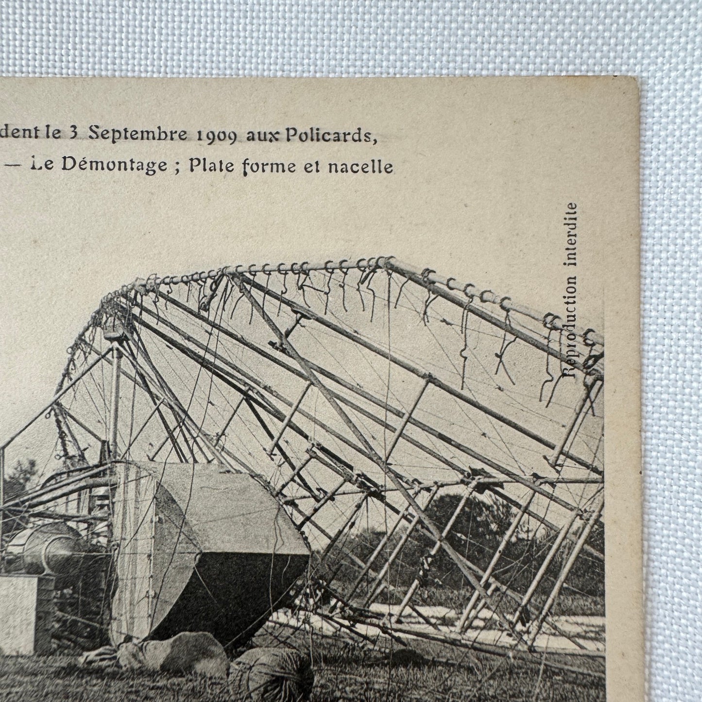 Vintage Zeppelin Airship Dirigible Postcard French La Republique Accident Crash