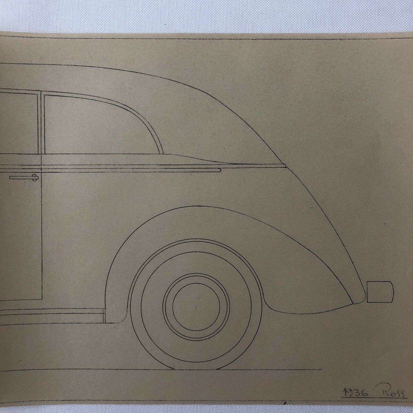 1936 Coachbuilder Car Design Blueprint Rendering Blue Print Coupe Body Style 
