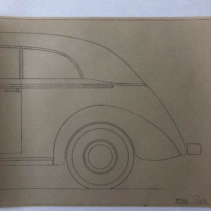 1936 Coachbuilder Car Design Blueprint Rendering Blue Print Coupe Body Style 