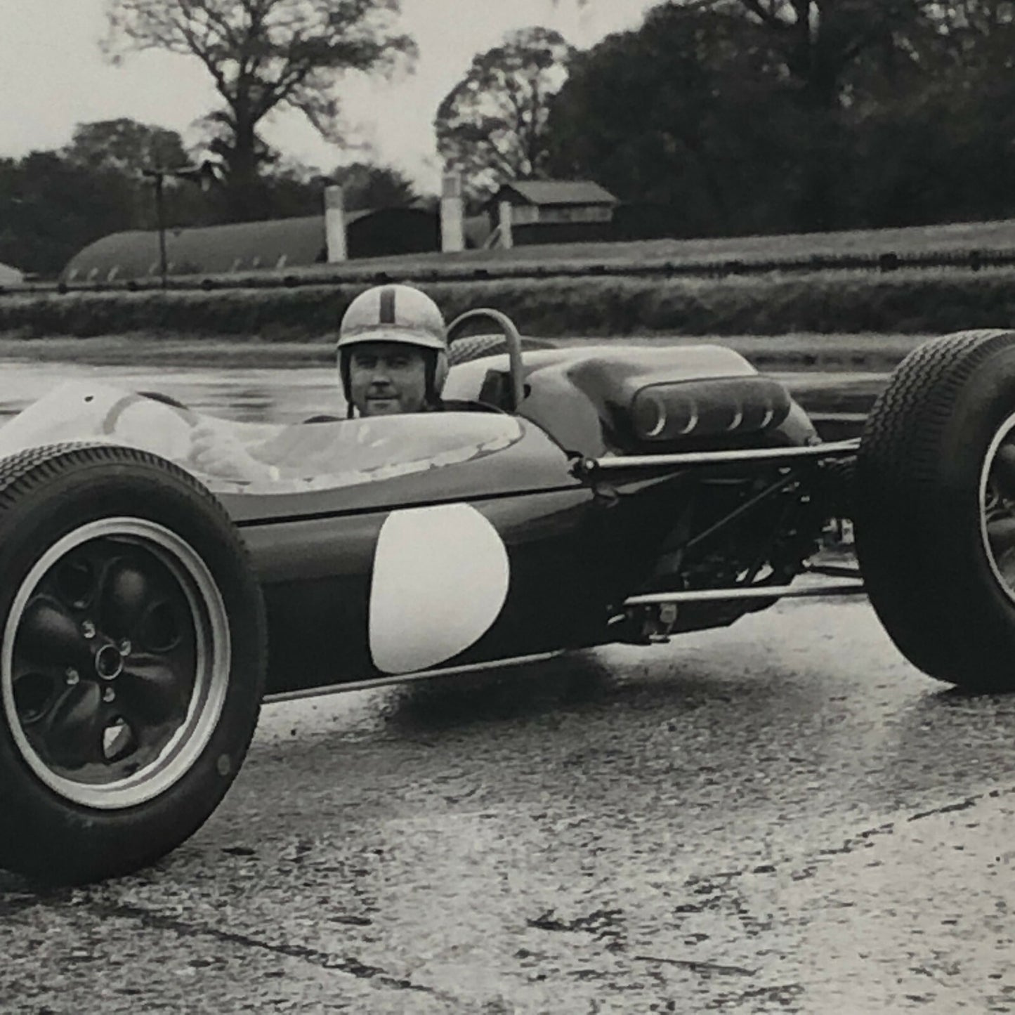 Vintage Racing Photo Photograph Jack Brabham Driver in Climax Car at Goodwood