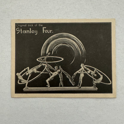 Vintage Circus Acrobat Balancing Act Acrobat Advertising Card Image Stanley Four