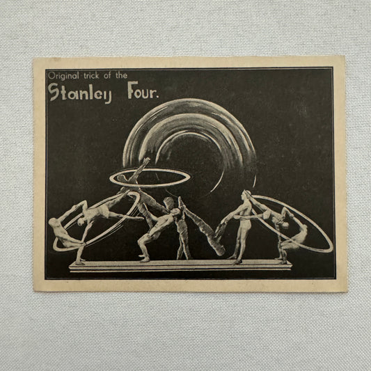 Vintage Circus Acrobat Balancing Act Acrobat Advertising Card Image Stanley Four