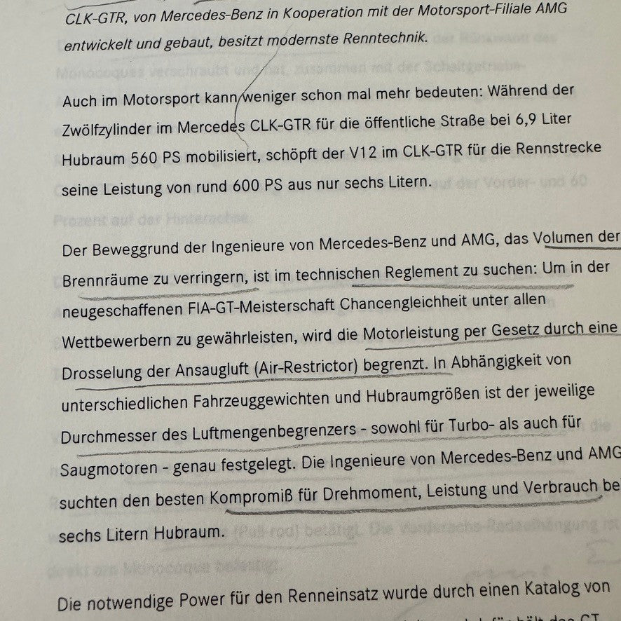 1997 Mercedes CLK GTR GT Racing Press Kit Photos GERMAN