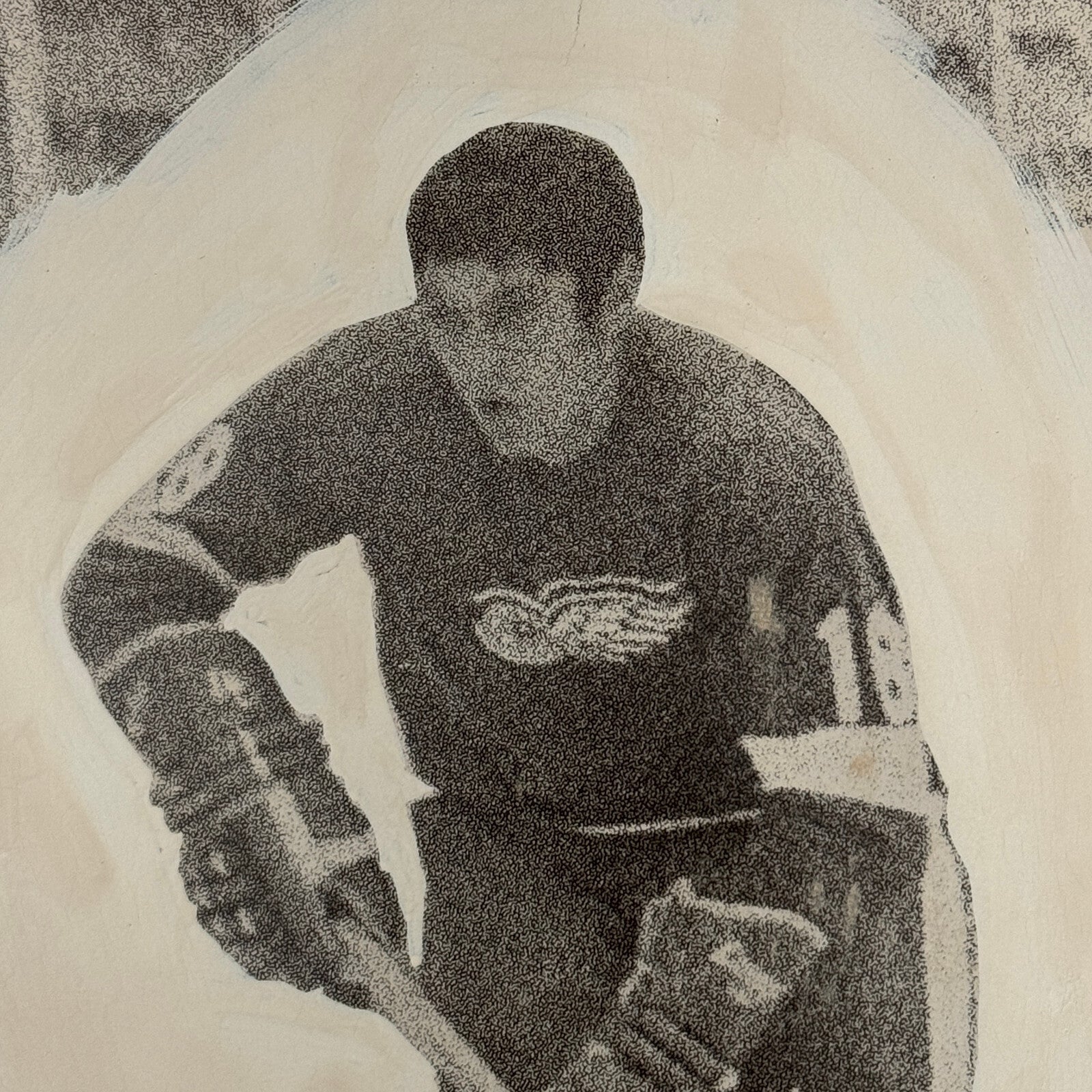 Hockey Player Photo Photograph Vintage Detroit Red Wings Mockup Pete Mahovlich ?