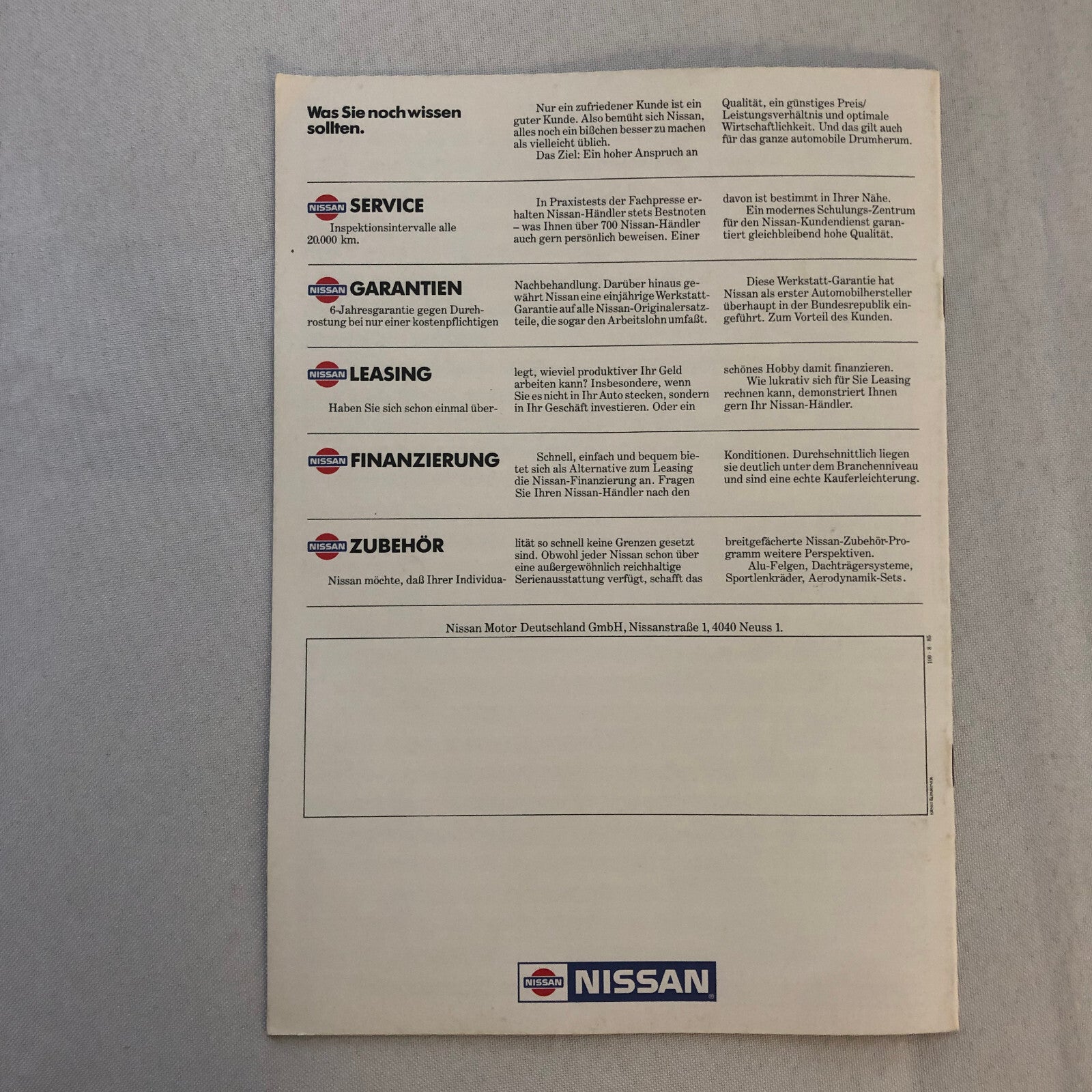 Nissan 300ZX Sports Car Sales Brochure Catalog GERMAN TEXT Nissan 300 ZX TURBO