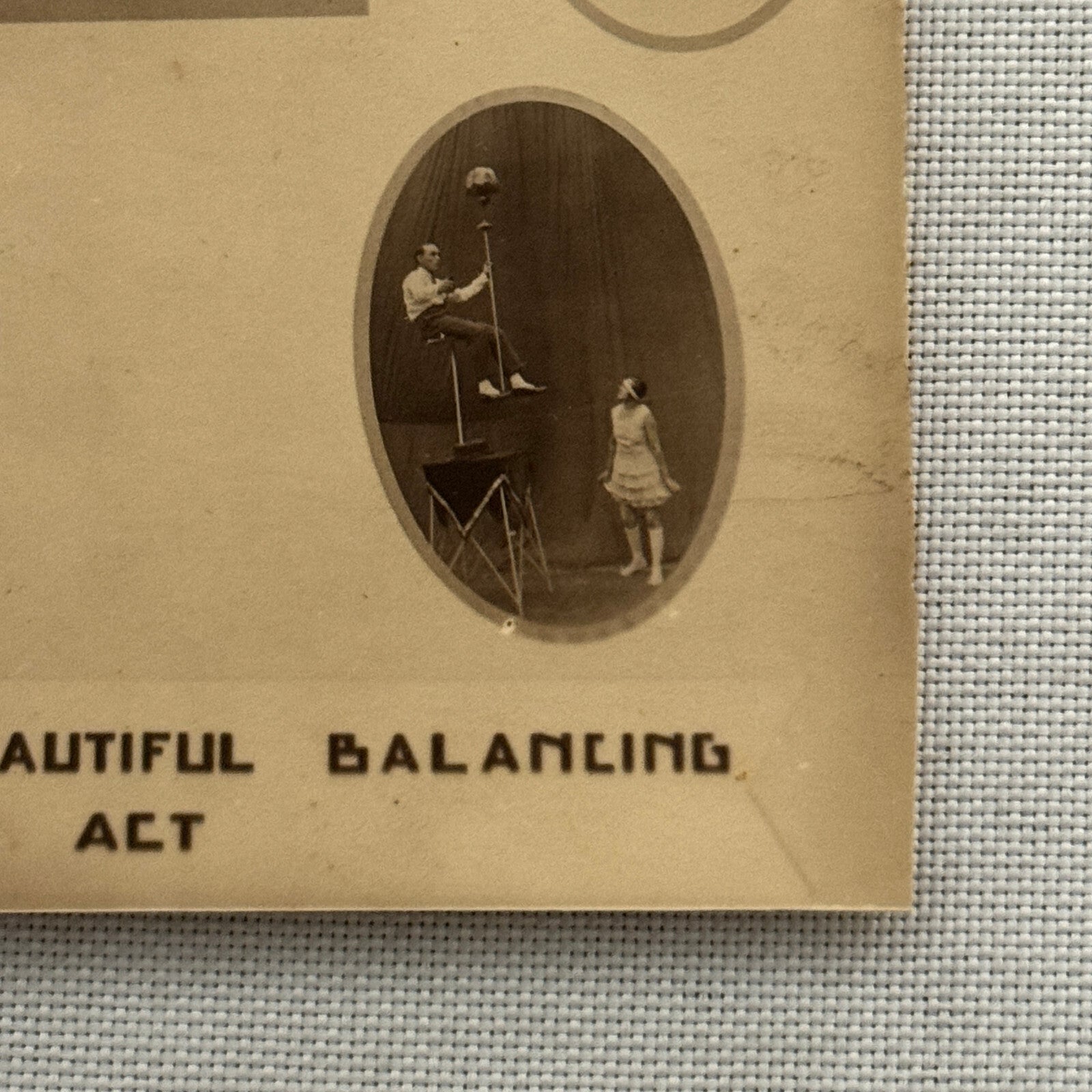Vintage Circus Act Postcard Post Card Arens and Prince Balancing Act Acrobat