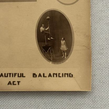Vintage Circus Act Postcard Post Card Arens and Prince Balancing Act Acrobat