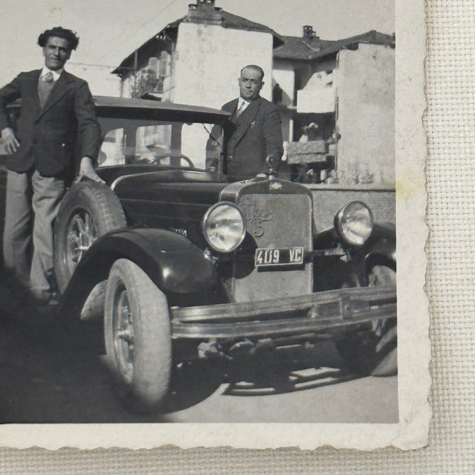 Vintage Photo Photograph Print Men with Early Automobile Car