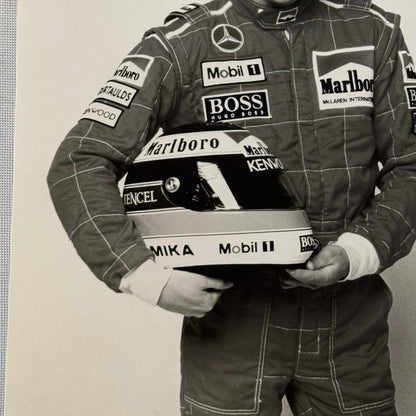 Mika Hakkinen Racing Driver Photo Photograph McLaren Mercedes Helmet 1995