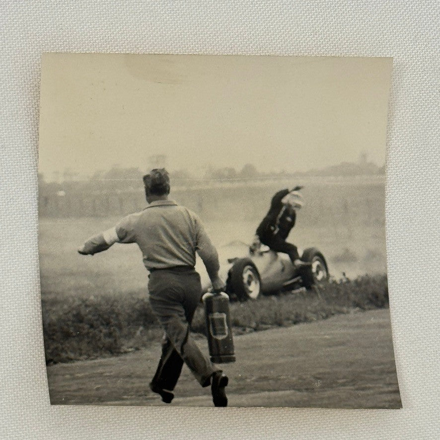 Vintage Racing Photo Wreck Crash Accident Motorsport Photograph