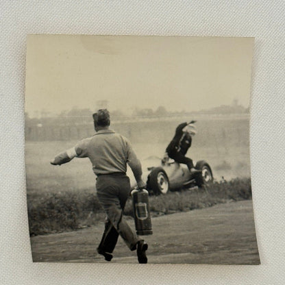 Vintage Racing Photo Wreck Crash Accident Motorsport Photograph
